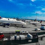 Airlines operating from Terminal 4 at JFK Airport, including Delta, Emirates, and other international and domestic carriers