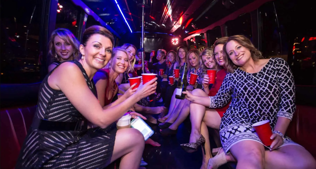 Luxury party bus in NYC, ideal for parties and celebrations.